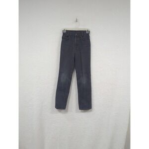 RARE Vintage Sears Skinny Black‎ Gray Perma Press Straight Jeans Petite 2 Reg